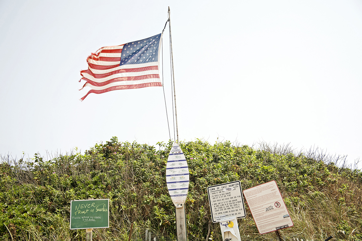 Landscape Photography Montauk Beach USA Flag
